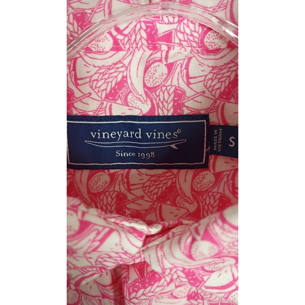 Vineyard Vines Men's Short-Sleeve BVI Fruit Shirt Pink Size S - Picture 4 of 8